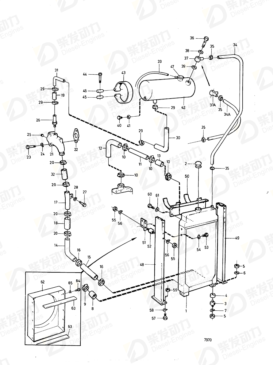 volvo penta Radiator hose 845156 Drawing volvo penta Radiator hose 845156 Drawing